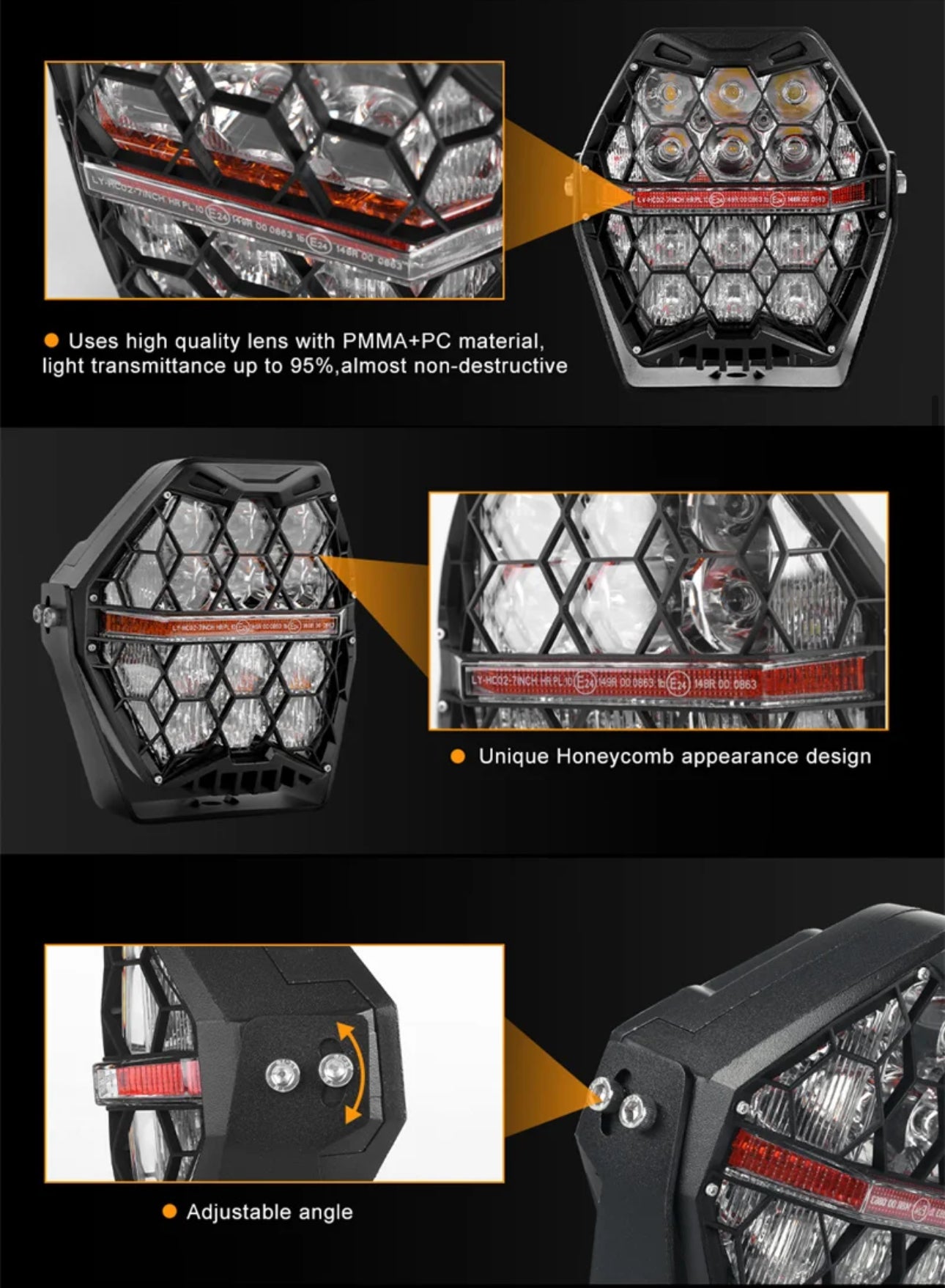 7 Inch LED Spotlights Pair