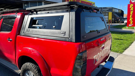 N80 Toyota Hilux A Deck 2015-Current Aluminium Tub Canopy 4 Sided Windows Toughened Glass