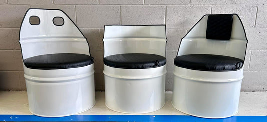 Oil Drum Furniture Custom 3 Piece Set. 2 Chairs 1 Table
