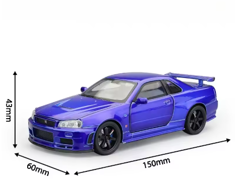 NISSAN SKYLINE R34 GTR DIECAST MODEL 1:32 SCALE