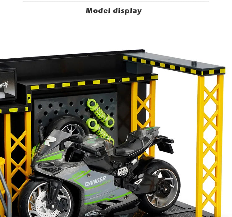1:12 MODEL WORKSHOP CAR AND BIKE DISPLAY