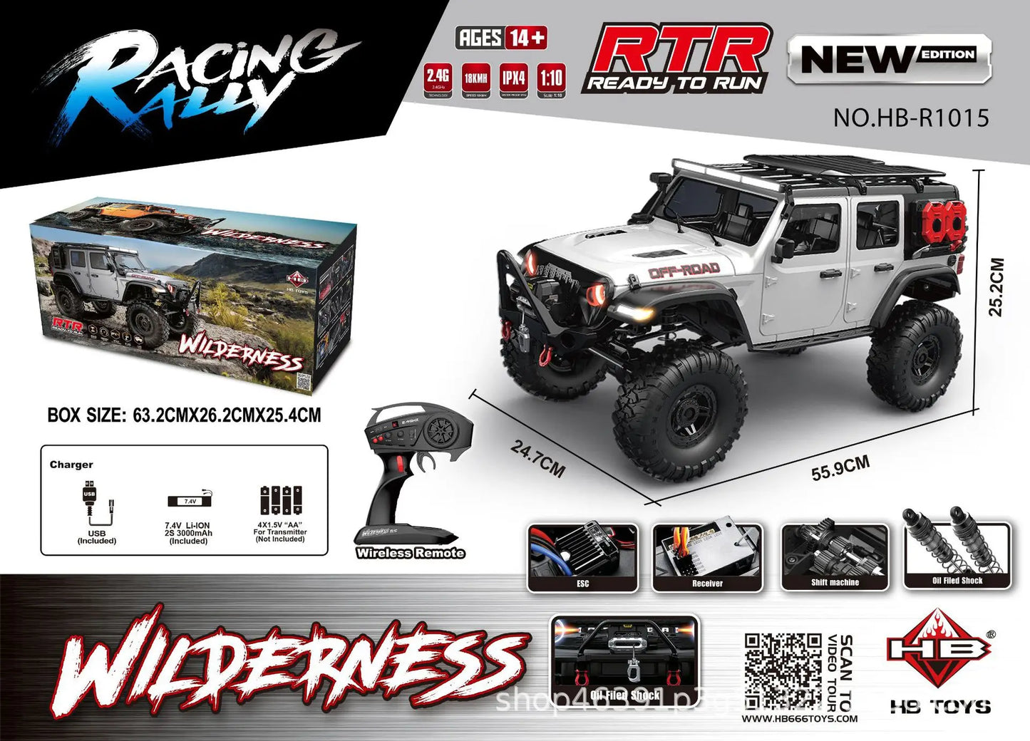 1:10 SCALE 4X4 RC CAR PROFESSIONAL HOBBY RC ROCK CRAWLER
