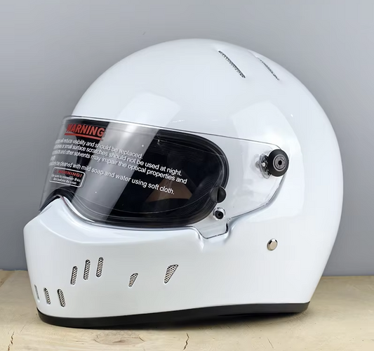 WHITE FULL FACE HELMET DOT/ECE CERTIFIED. TRACK AND STREET