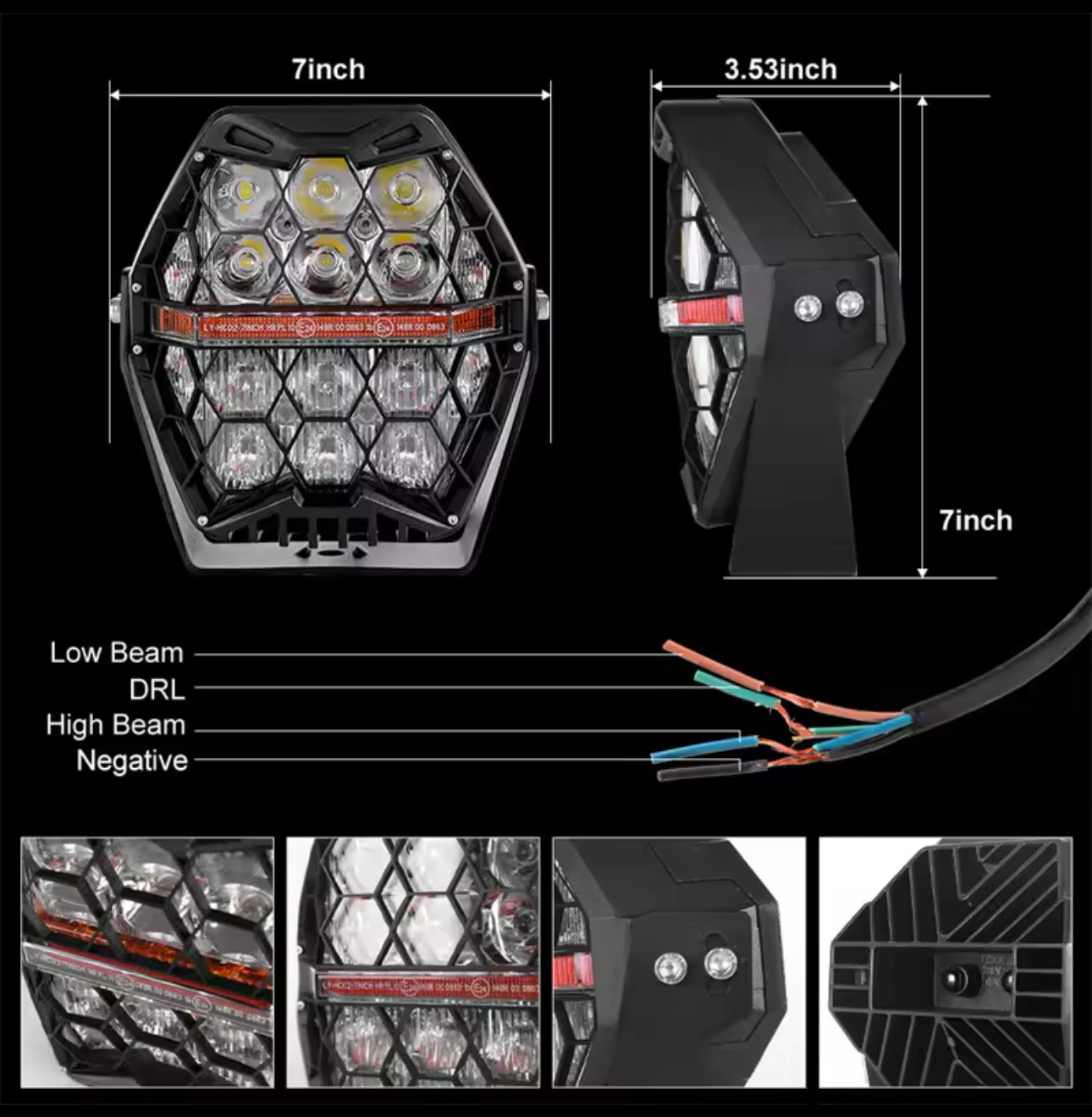 7 Inch LED Spotlights Pair