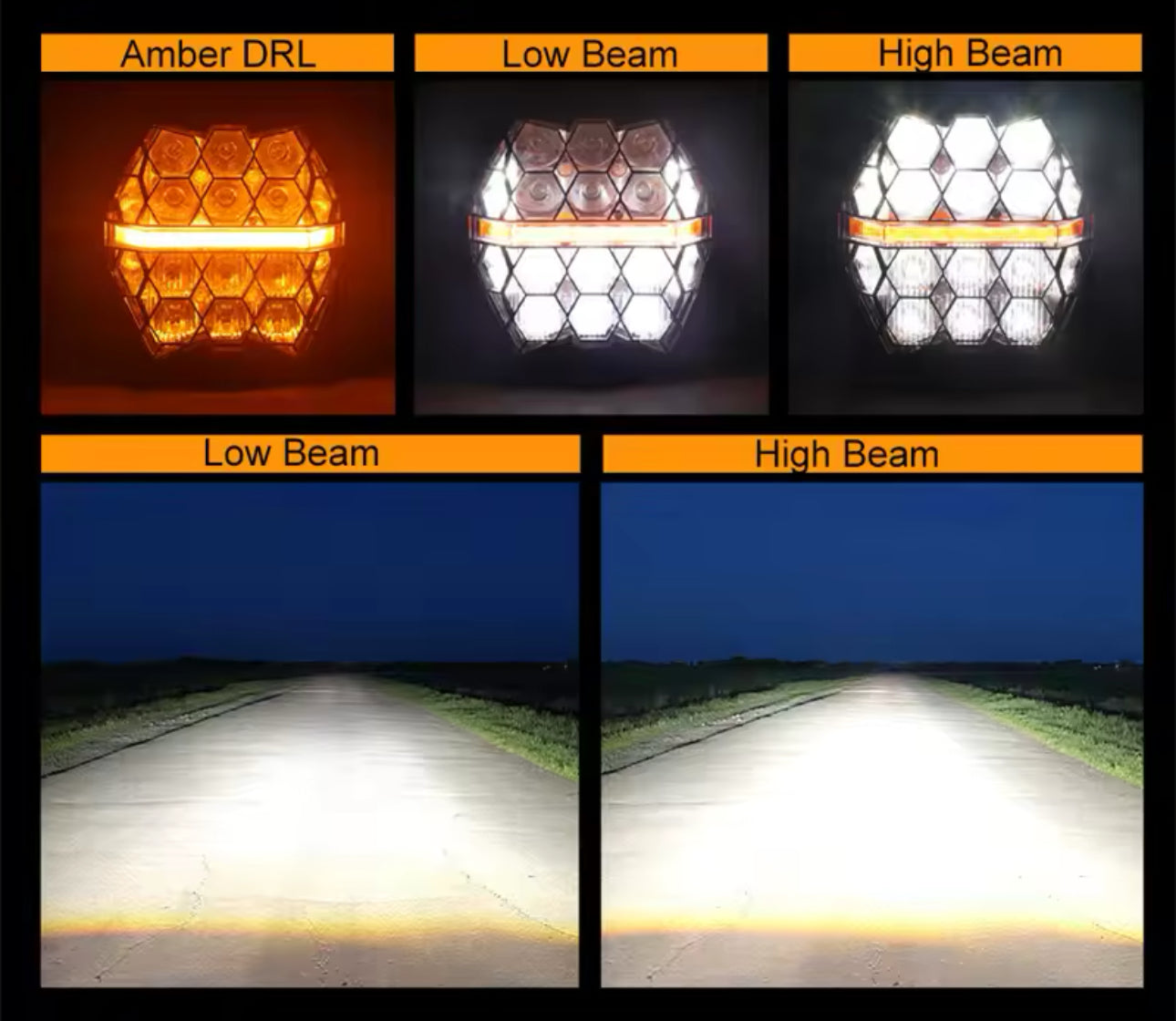7 Inch LED Spotlights Pair