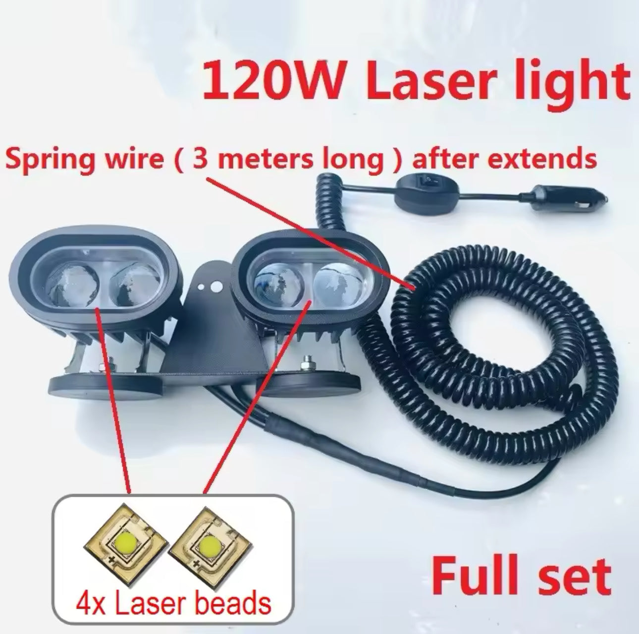 12v Laser LED Bright Spotlight Magnetic Base
