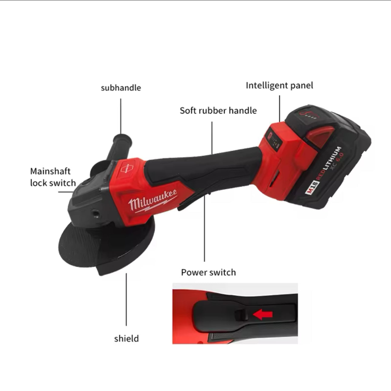 125mm Angle Grinder 18v Skin Only