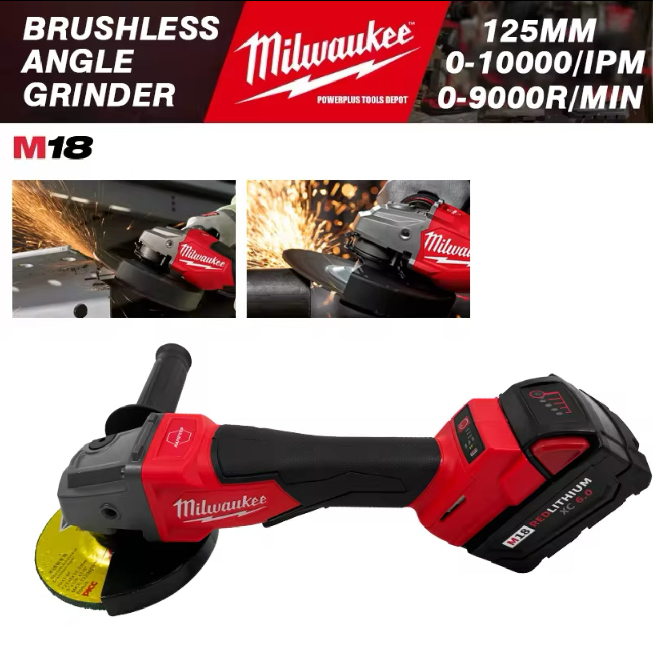 125mm Angle Grinder 18v Skin Only