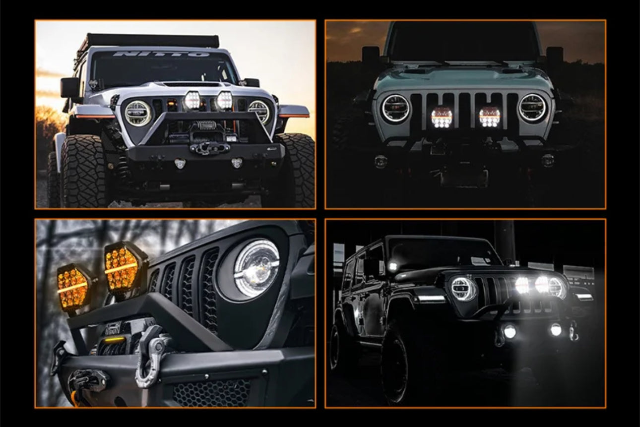 7 Inch LED Spotlights Pair