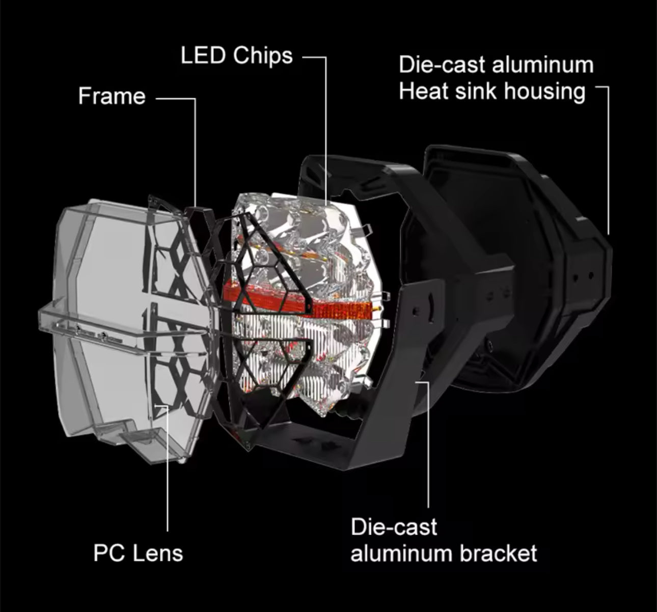 7 Inch LED Spotlights Pair