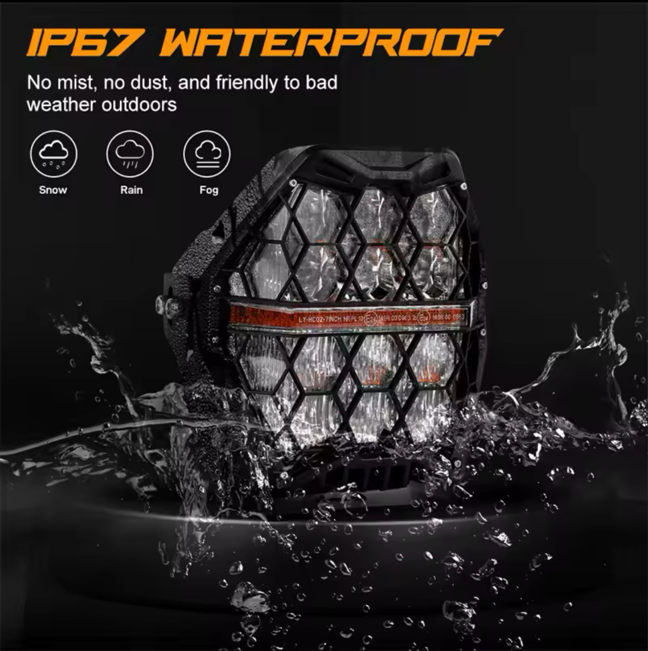 7 Inch LED Spotlights Pair