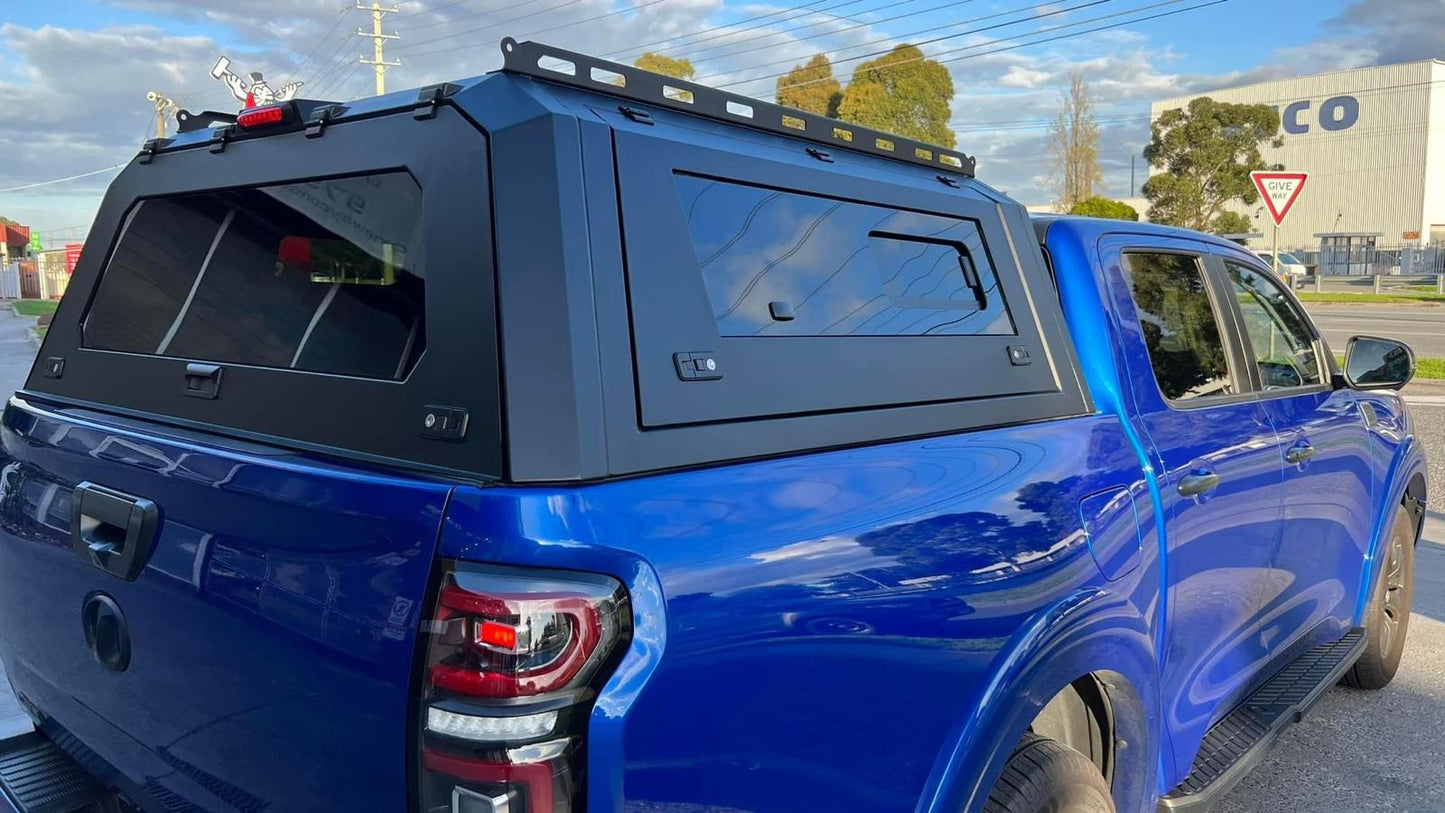 GRG Aluminium Canopy For Mazda BT50 2012-08/2020 Dual Cab 4 Sided Windows Toughened Glass