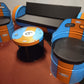 Oil Drum Furniture Custom 5pc Set. 4 Chairs 1 Table.