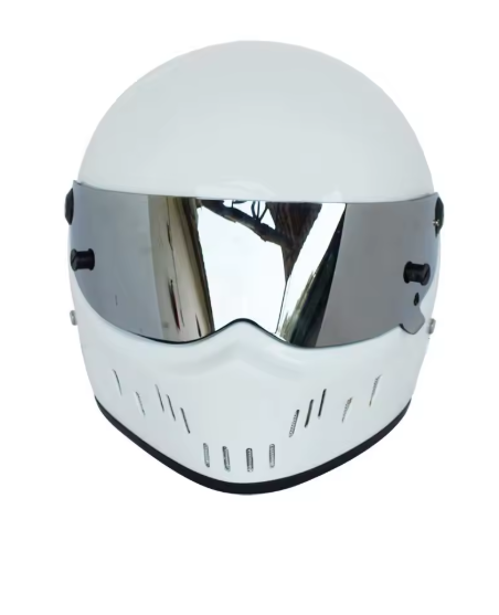 WHITE FULL FACE HELMET DOT/ECE CERTIFIED. TRACK AND STREET