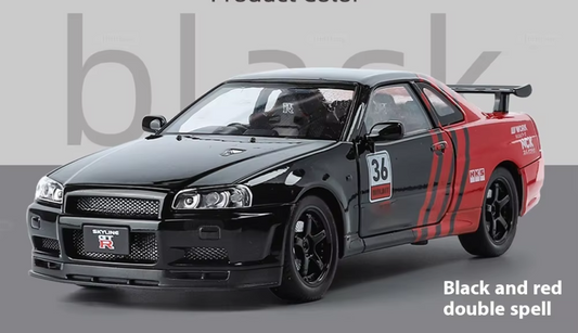 NISSAN SKYLINE R34 GTR DIECAST MODEL TOY 1:24