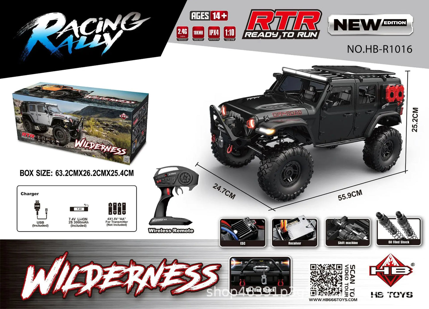 1:10 SCALE 4X4 RC CAR PROFESSIONAL HOBBY RC ROCK CRAWLER
