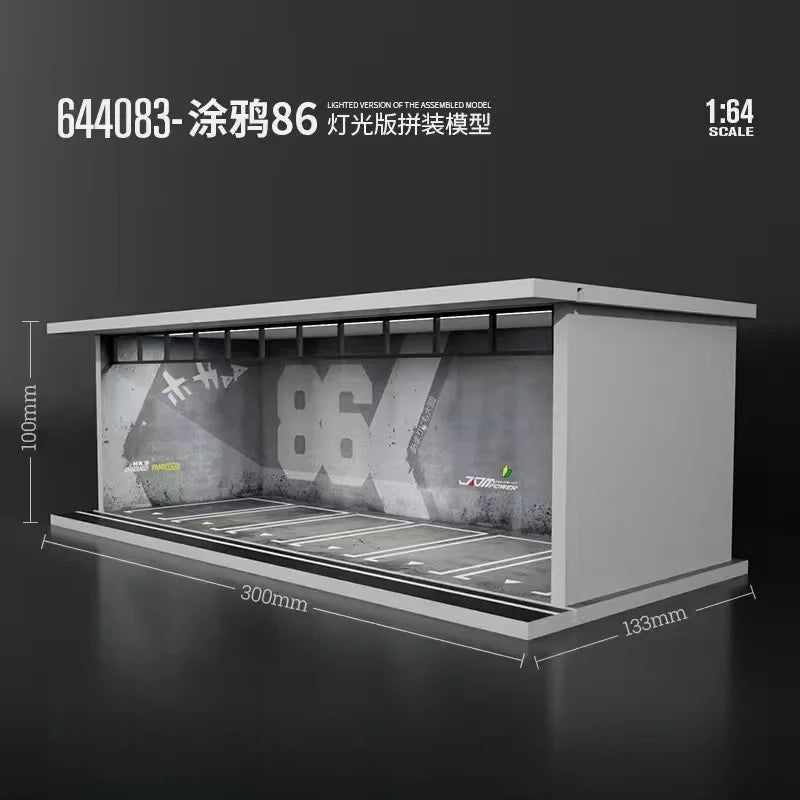 JDM 1:64 DISPLAY GARAGE CASE FOR CAR MODELS WITH LED LIGHT