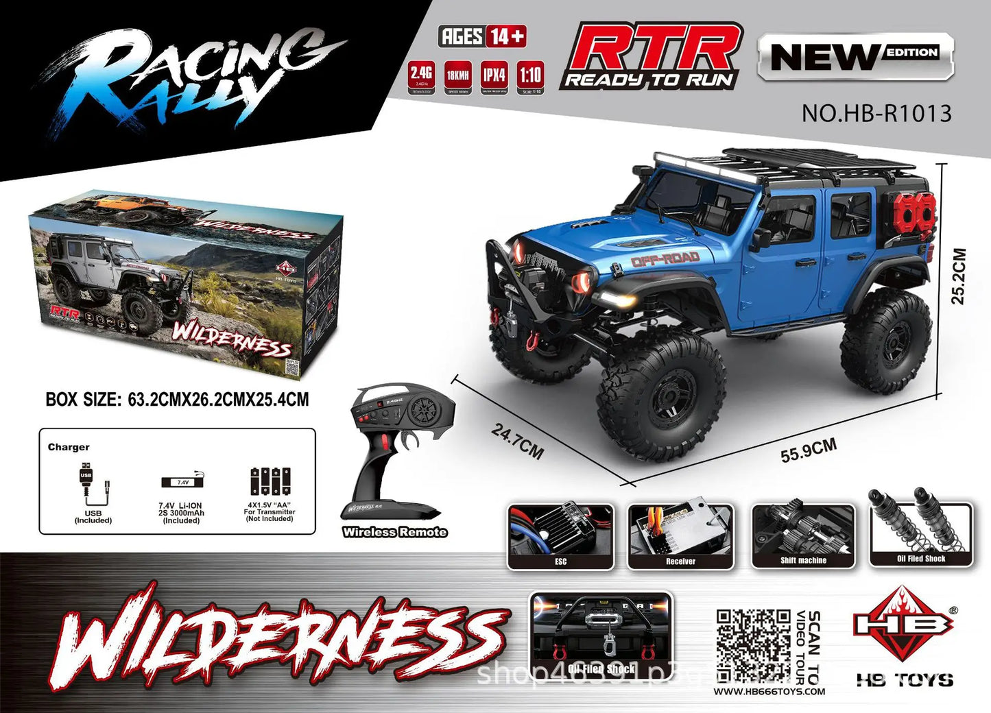 1:10 SCALE 4X4 RC CAR PROFESSIONAL HOBBY RC ROCK CRAWLER