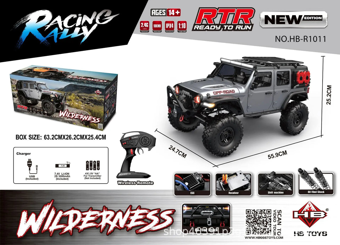 1:10 SCALE 4X4 RC CAR PROFESSIONAL HOBBY RC ROCK CRAWLER