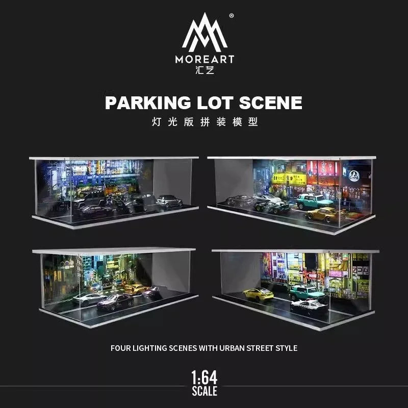 JDM 1:64 DISPLAY GARAGE CASE FOR CAR MODELS WITH LED LIGHT