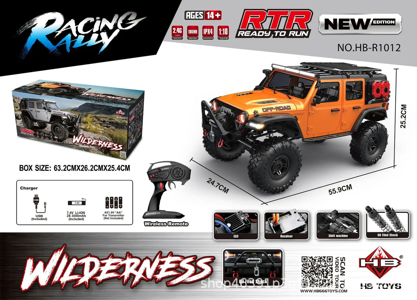 1:10 SCALE 4X4 RC CAR PROFESSIONAL HOBBY RC ROCK CRAWLER