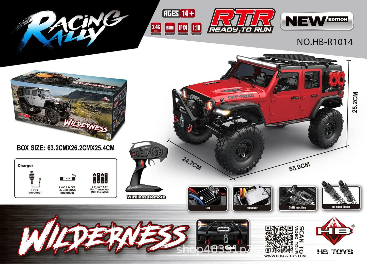 1:10 SCALE 4X4 RC CAR PROFESSIONAL HOBBY RC ROCK CRAWLER