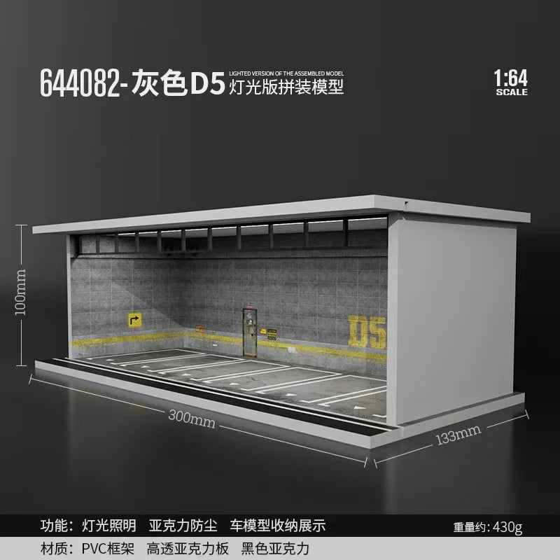 JDM 1:64 DISPLAY GARAGE CASE FOR CAR MODELS WITH LED LIGHT