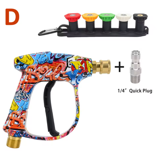 Pressure Washer Shortie Gun With 5 Spray tips