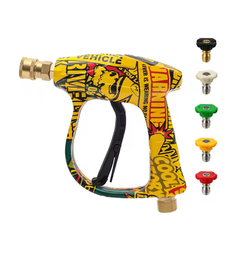 Pressure Washer Shortie Gun With 5 Spray tips