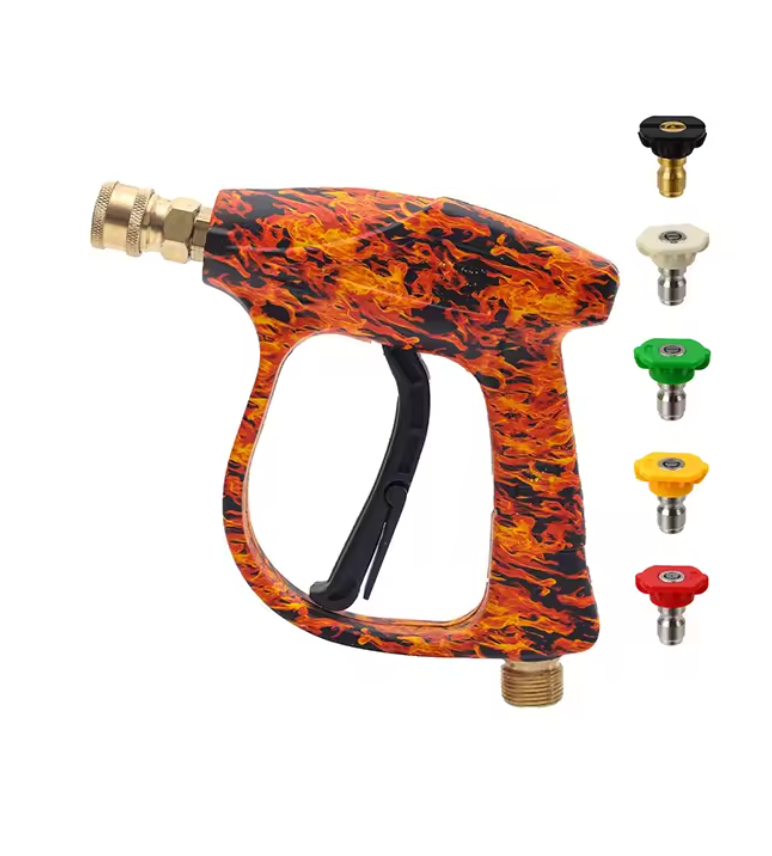 Pressure Washer Shortie Gun With 5 Spray tips