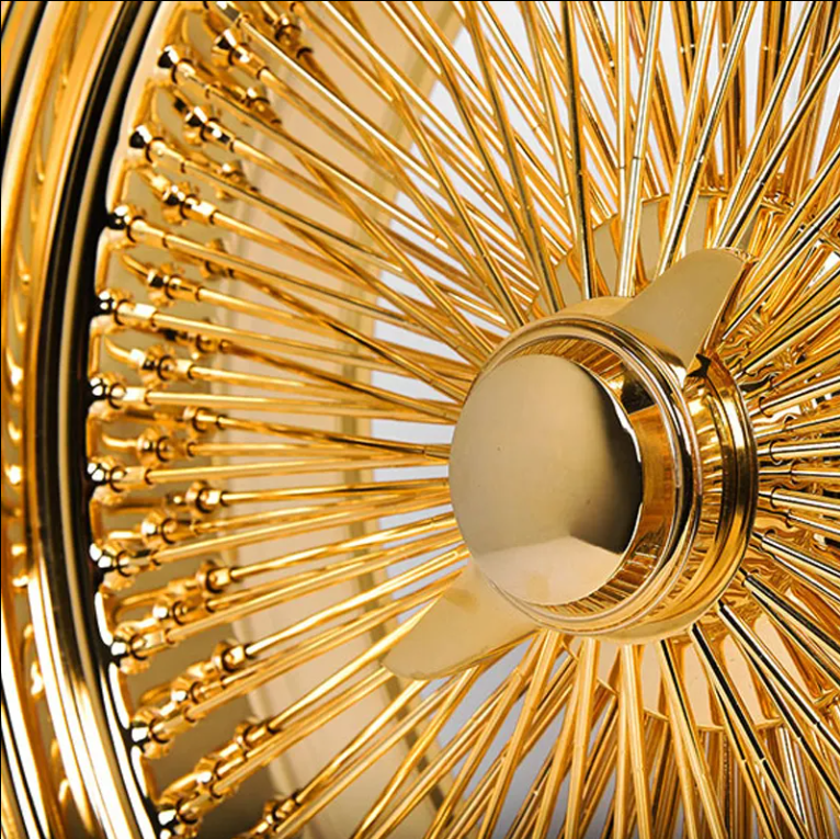 Gold Polished Wire Spoke Wheel Classic Old School Highest Quality FROM USA