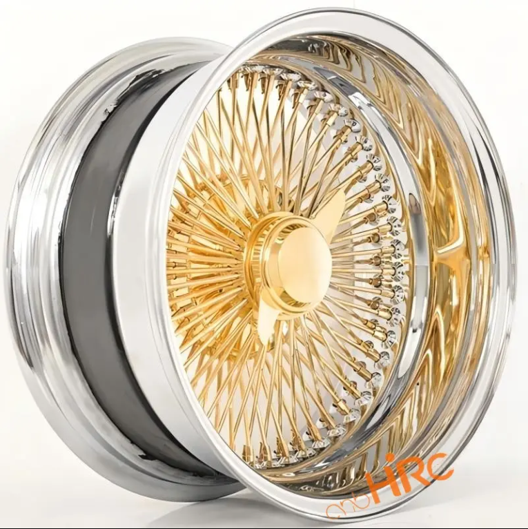 Gold/Chrome Wire Spoke Classic Wheels Custom Made
