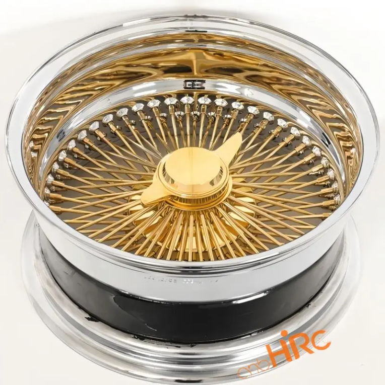 Gold/Chrome Wire Spoke Classic Wheels Custom Made